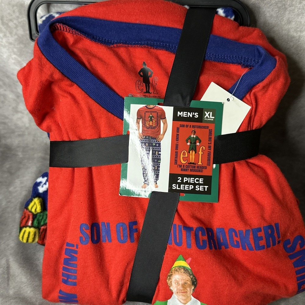 New! Men's Elf  "Son Of A Nutcracker" T-Shirt & Pants Sleep Set Size XL